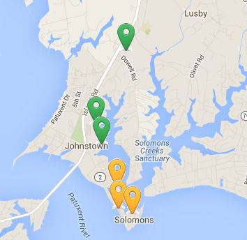 solomons island map maryland md hotels things