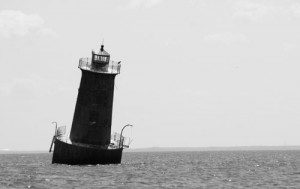 The leaning tower of Sharps Island light, off the shores of Tilghman Island